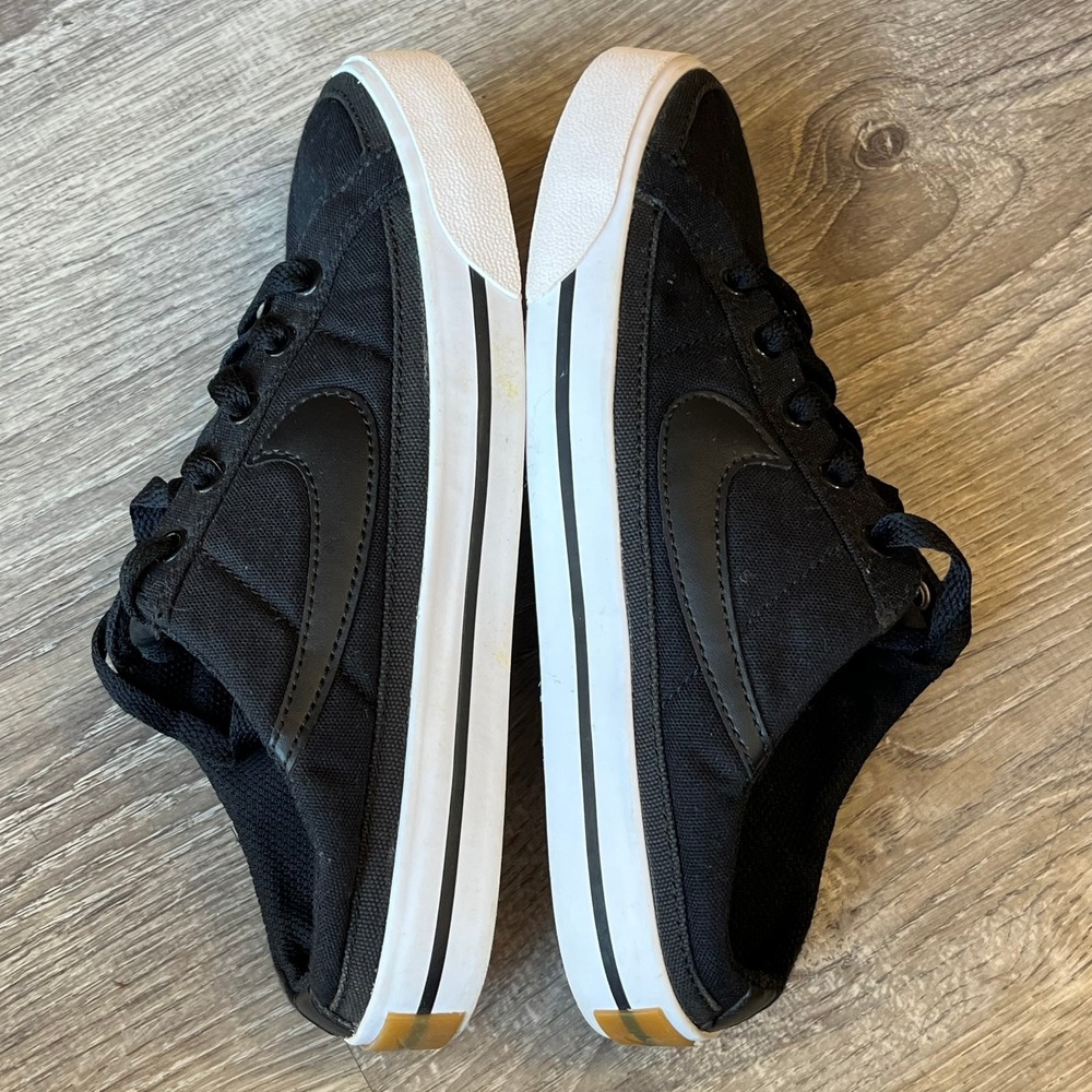 Nike Court Legacy Mule Slip On Lace Up Sneakers Black Canvas‎ Womens 6